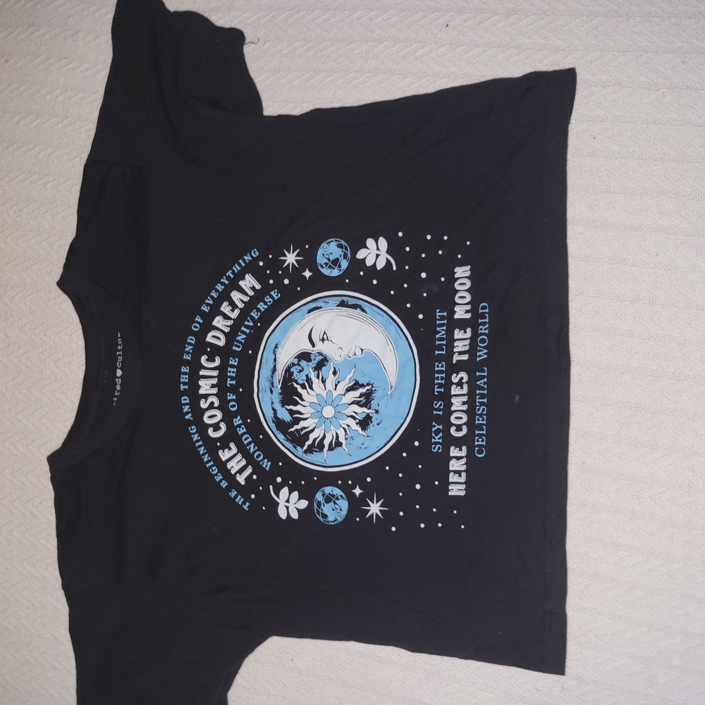 Black and Blue Short Sleeve Graphic Tee
